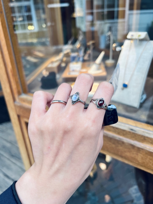 925银戒指 许艺同款中古复古戒指小众925纯银做旧可调节指环银戒