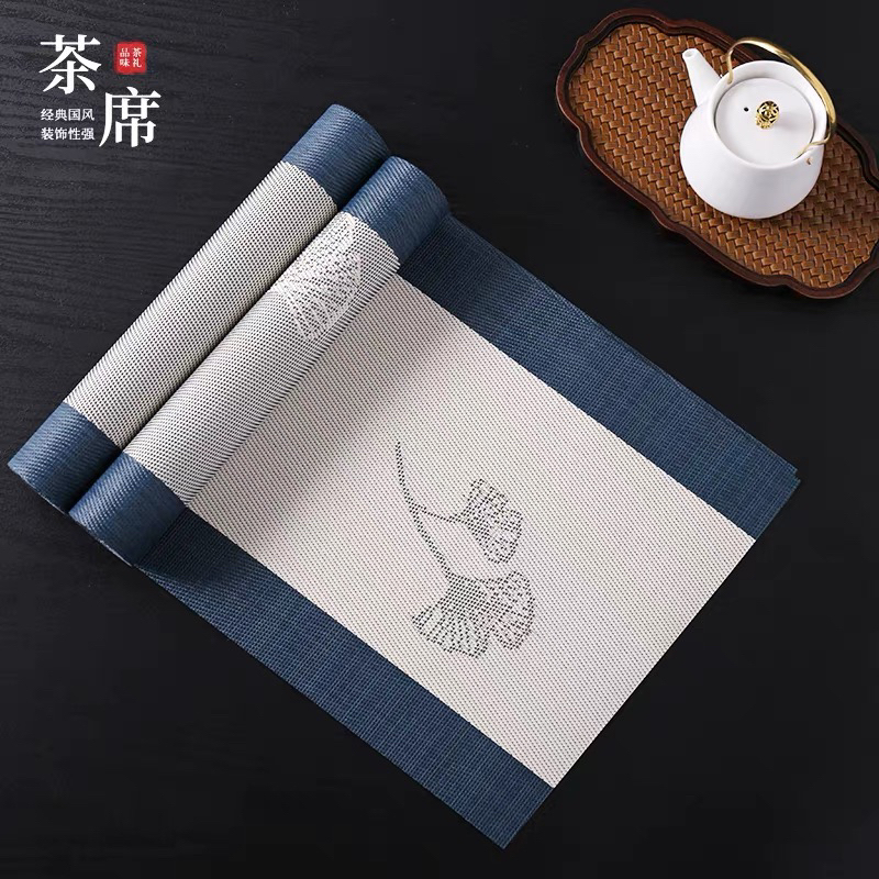 新中式高档桌旗轻奢茶席隔热防烫茶盘垫餐垫茶桌垫布左右
