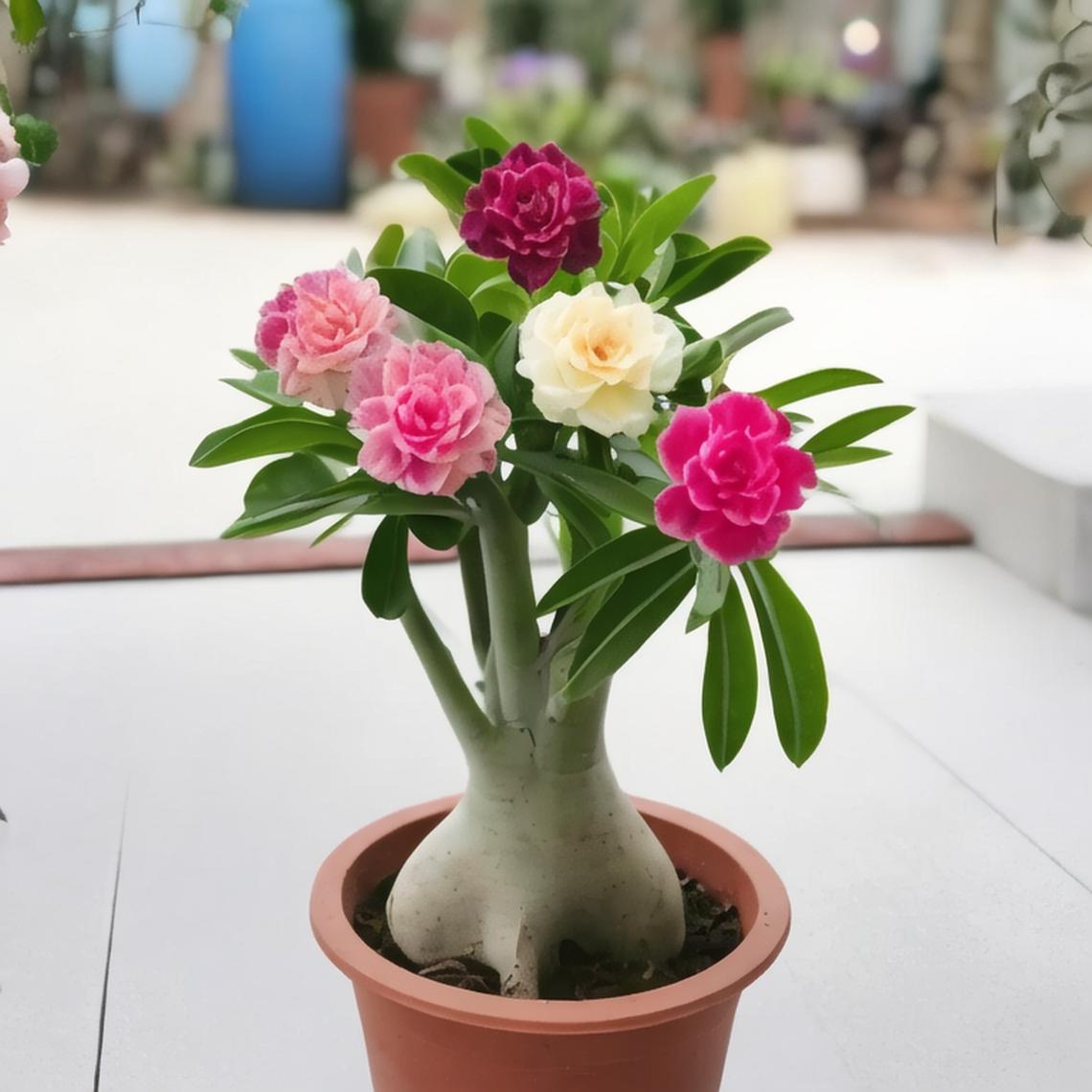 [5年老桩]沙漠玫瑰室内阳台庭院耐旱北方懒人花卉基地直发