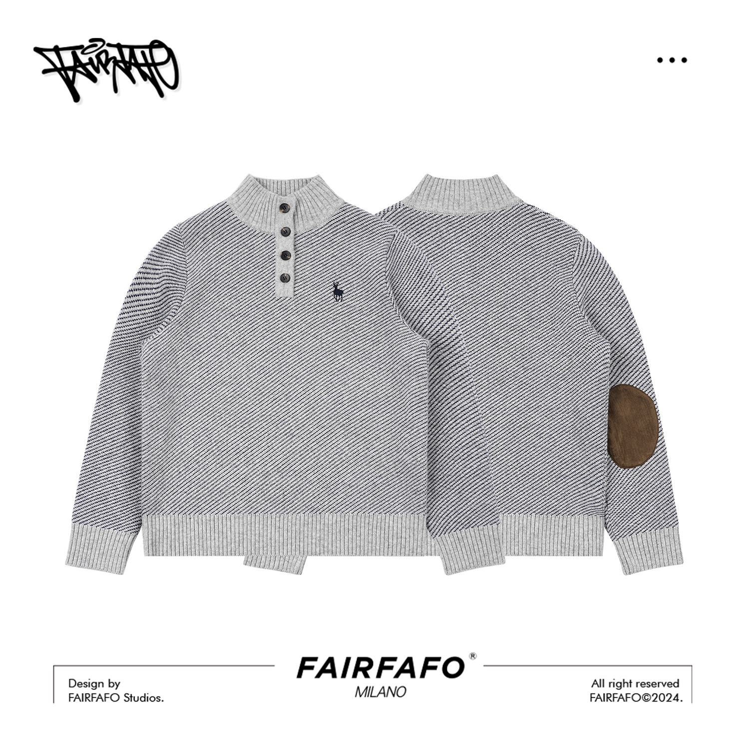 FAIRFAFO林肉肉【迷你小鹿毛衣】绵羊毛WYBL4A069秋冬商务复古毛衣