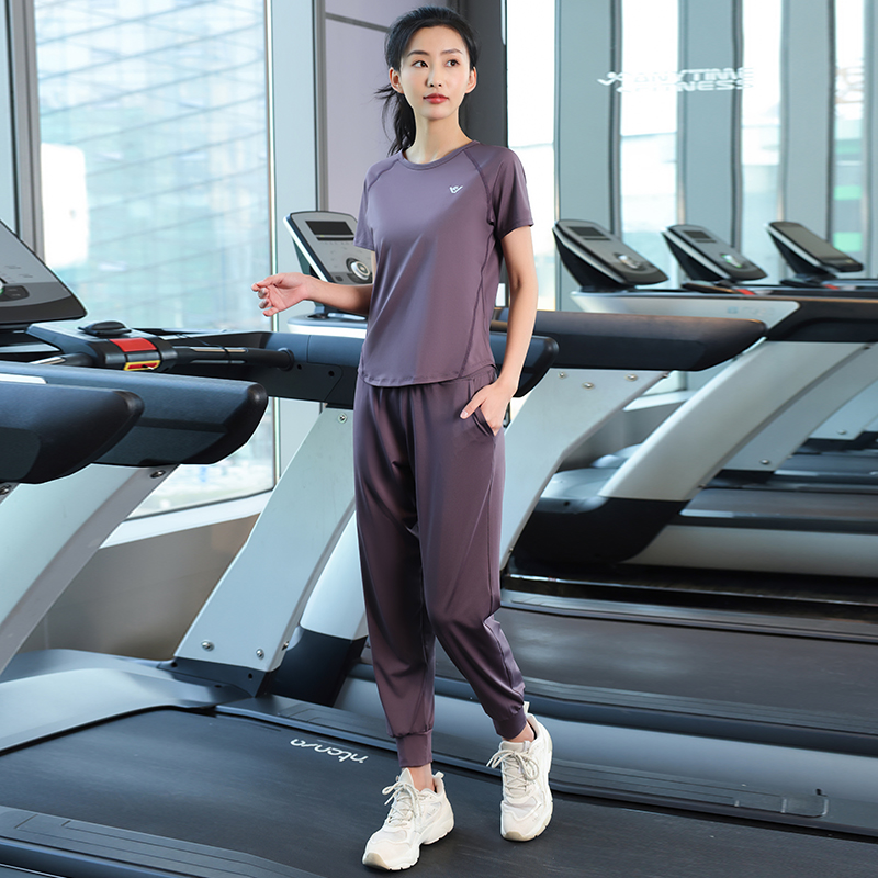 【套装】夏季女士运动跑步速干衣宽松显瘦遮小腿肚瑜伽健身服1211