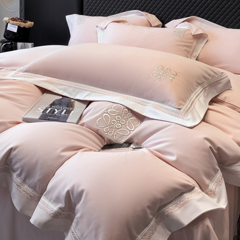 轻奢风A类长绒棉加厚磨毛四件套纯棉被套床单笠秋冬家纺床上用品