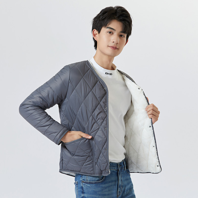 冬羊羔绒保暖棉衣男内胆青年男款学生校服神器初中生棉服内穿