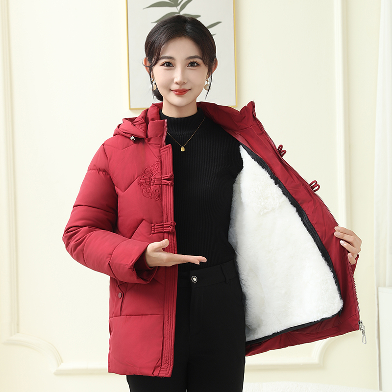 羊毛棉袄女皮毛一体中老年加厚保暖外套中老年秋冬季真羊皮妈妈装