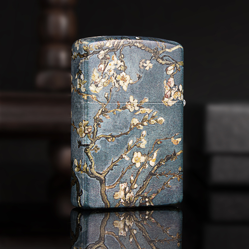 ZORRO佐罗煤油防风打火机彩印梵高杏花黄铜送男生生日七夕礼物