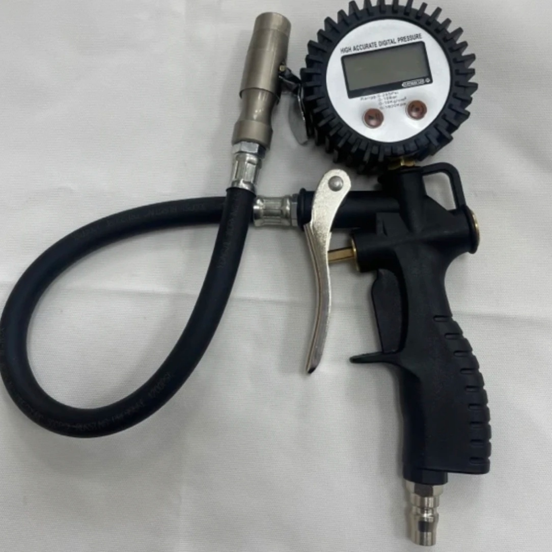 大小车通用款充气表电子数显通用胎压充气表升级款夹头带管充气表