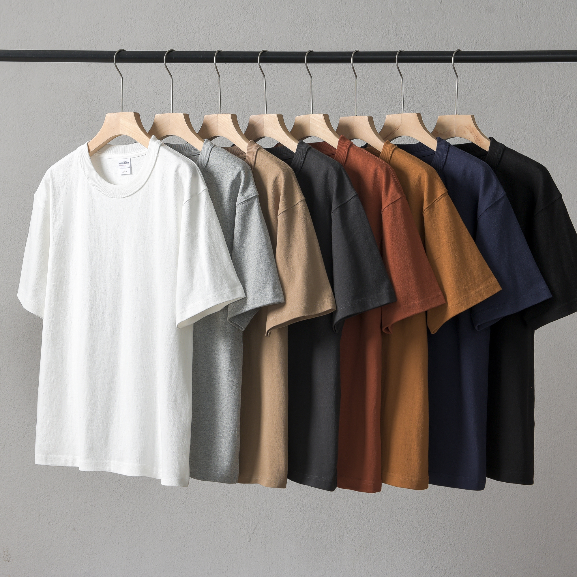 【320g做旧纯棉 】粗犷三本针纯棉原棉阿美咔叽宽松大码短袖T恤男