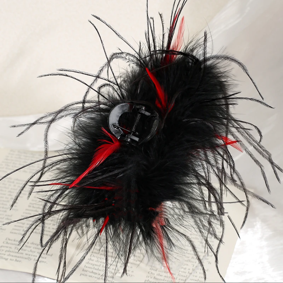 【升级版驼鸟毛】秋冬新款原创设计百搭加毛加量版毛毛抓夹