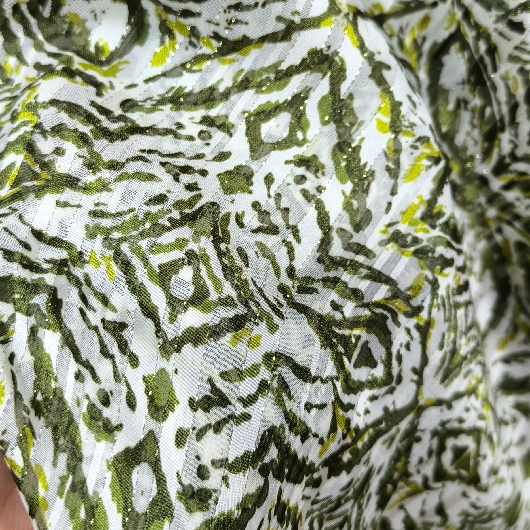 夏天必选面料烫金银丝条新款好看的布料