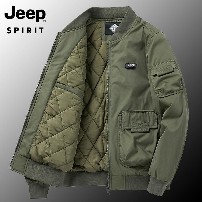 JEEP/吉普秋冬夹克外套男棉服美式工装外套夹棉2025新款飞行棉衣