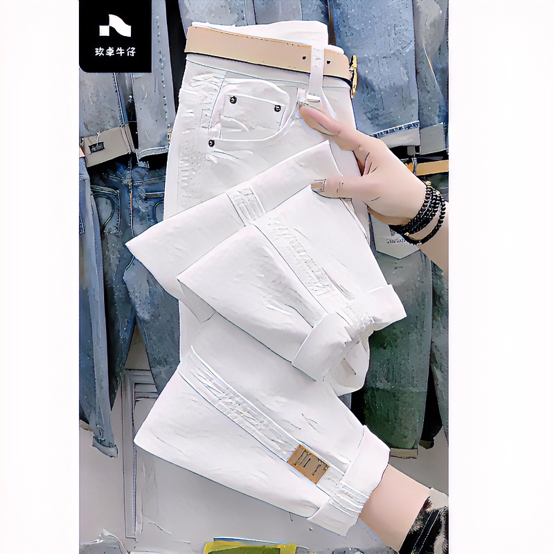 Aimeerosa/艾洛莎2025年夏季薄款哈伦牛仔裤女显瘦小个子老爹裤子