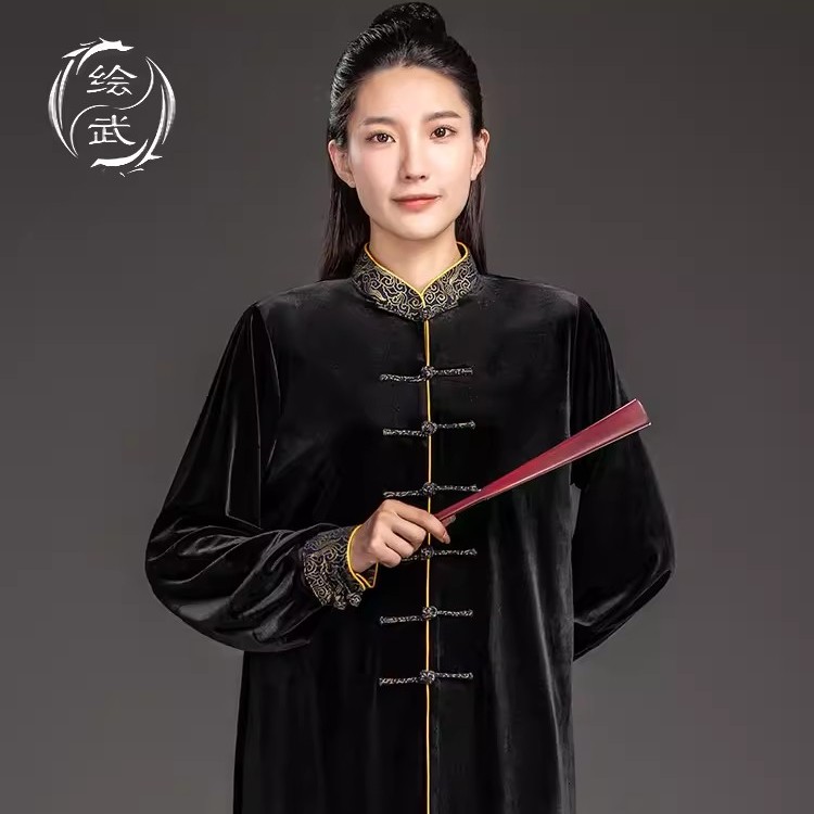 绘武【傲云】太极服太极拳服装金丝绒服饰武术练功服套装女款