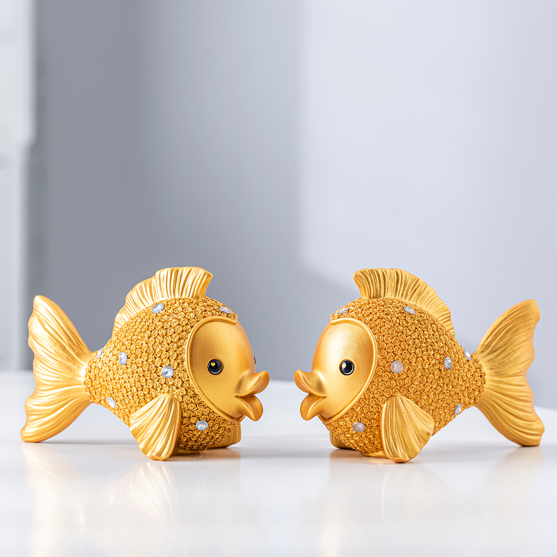 年年有鱼欧式摆件创意家居装饰品客厅酒柜电视柜摆件乔迁新居送礼