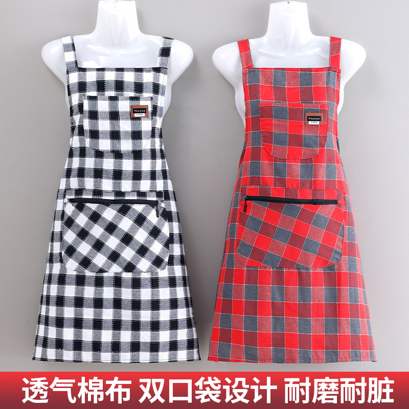 棉布韩版围裙女围腰成人厨房家用做饭防油污时尚洋气工作服围腰裙