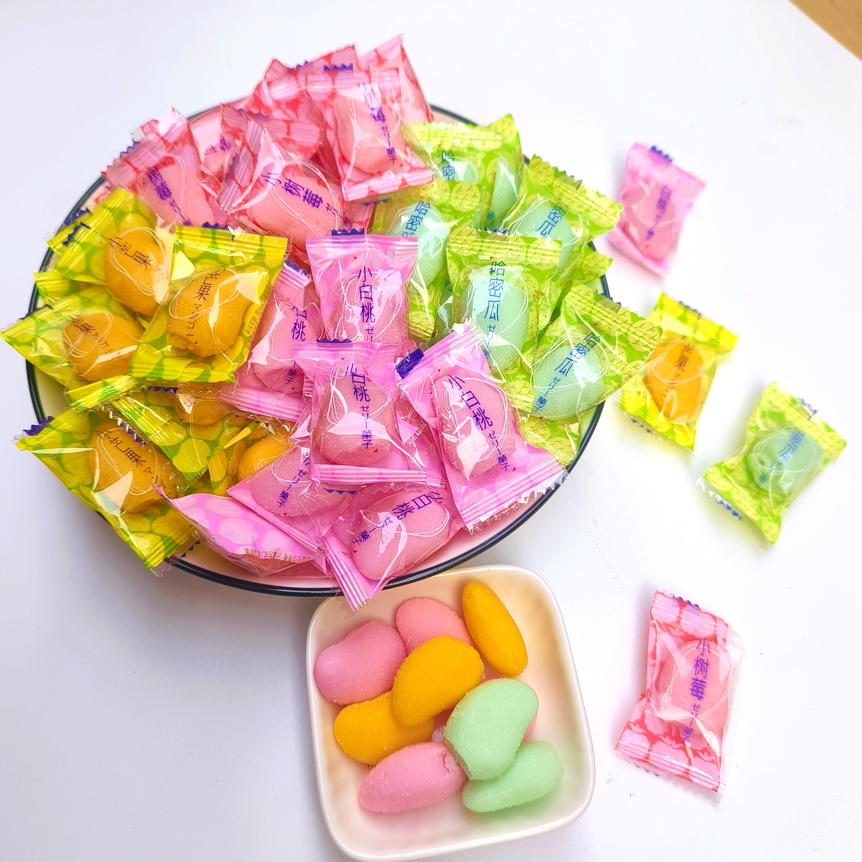 禄仪丰小芒果软糖白桃糖软糖哈密瓜软糖树莓味软糖混合口味软糖