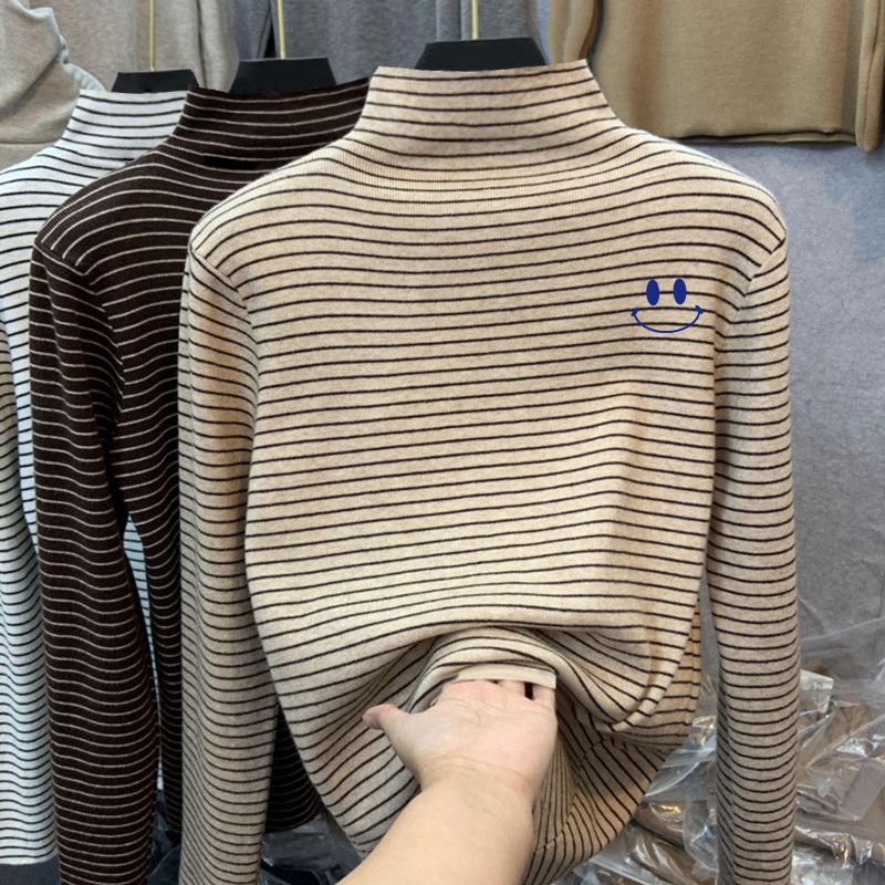 男女童半高领打底衫秋冬加绒厚长袖T恤儿童宝宝德绒内搭秋装上衣