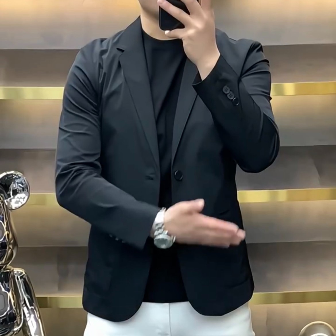 8090【高端定制】新款男士经典简约气质西服外套纯色商务休闲西装