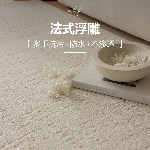 科莱奥床边毯纯色硅藻丝卧室地毯客厅入户门垫无胶地毯武清地毯