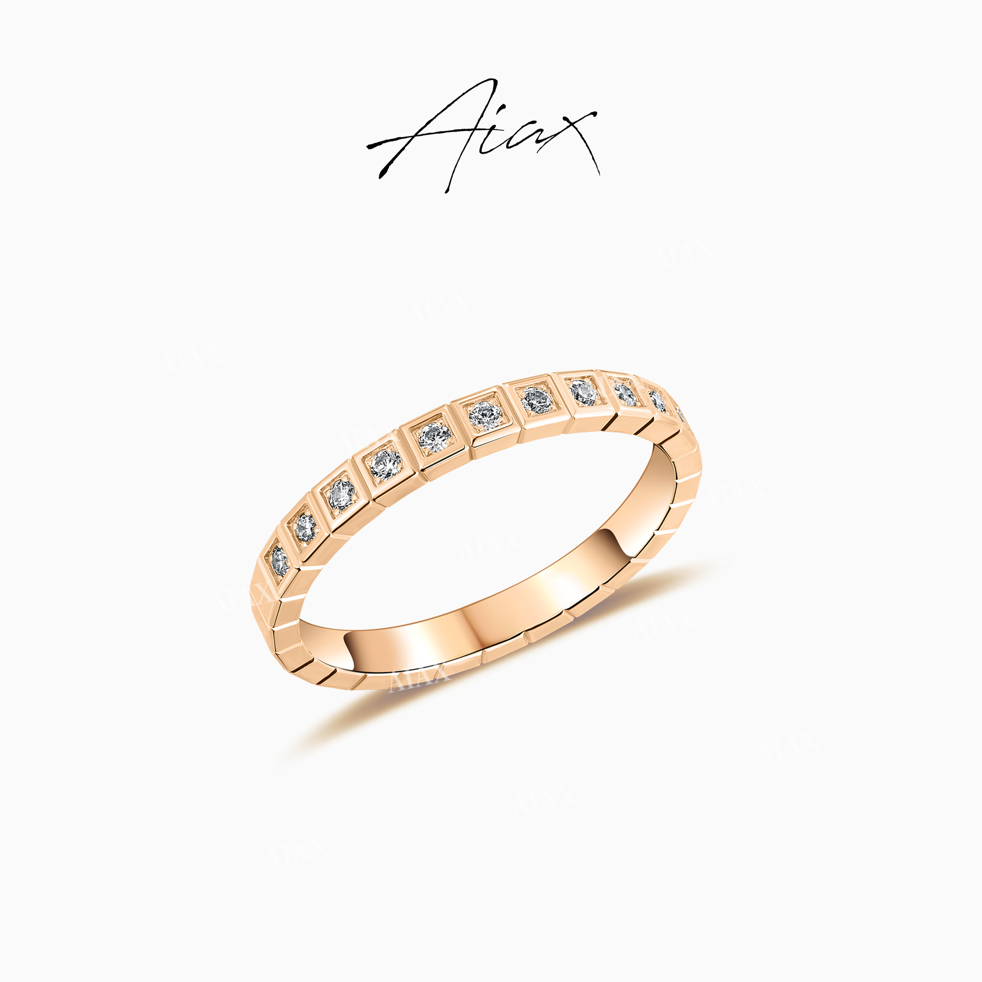 AIAX 925银 流光风 【秋上新】时尚百搭精致小方块戒指TSS7447