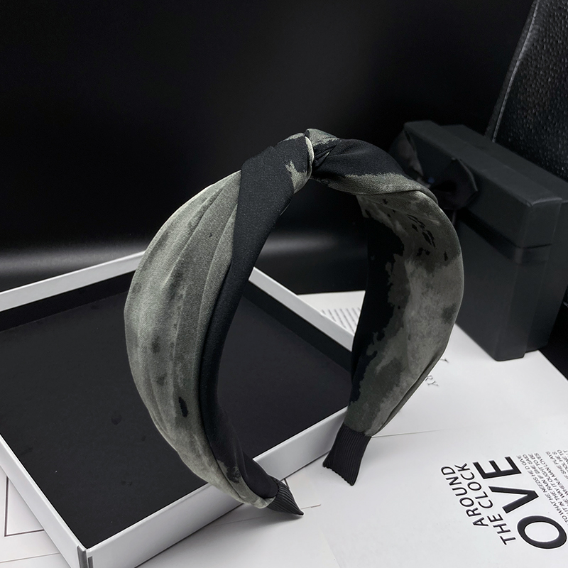 韩国复古扎染布艺头箍宽边发卡气质简约女士外戴发箍女百搭发饰品