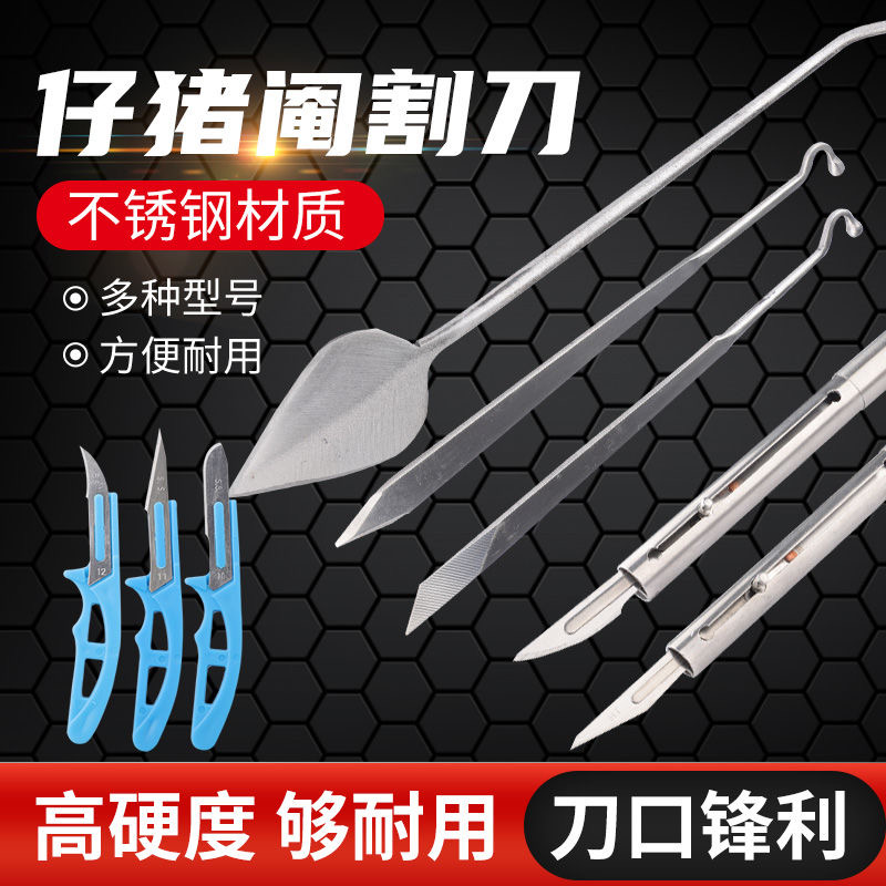 兽用阉割刀笔式小猪去势手术刀迷你猪用不锈钢敲猪阉猪工具煽猪刀