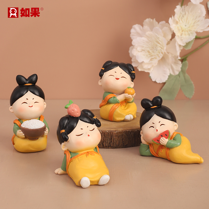 ROOGO/如果唐仕女摆件网红家居装饰品国风办公室送礼桌面摆设礼物
