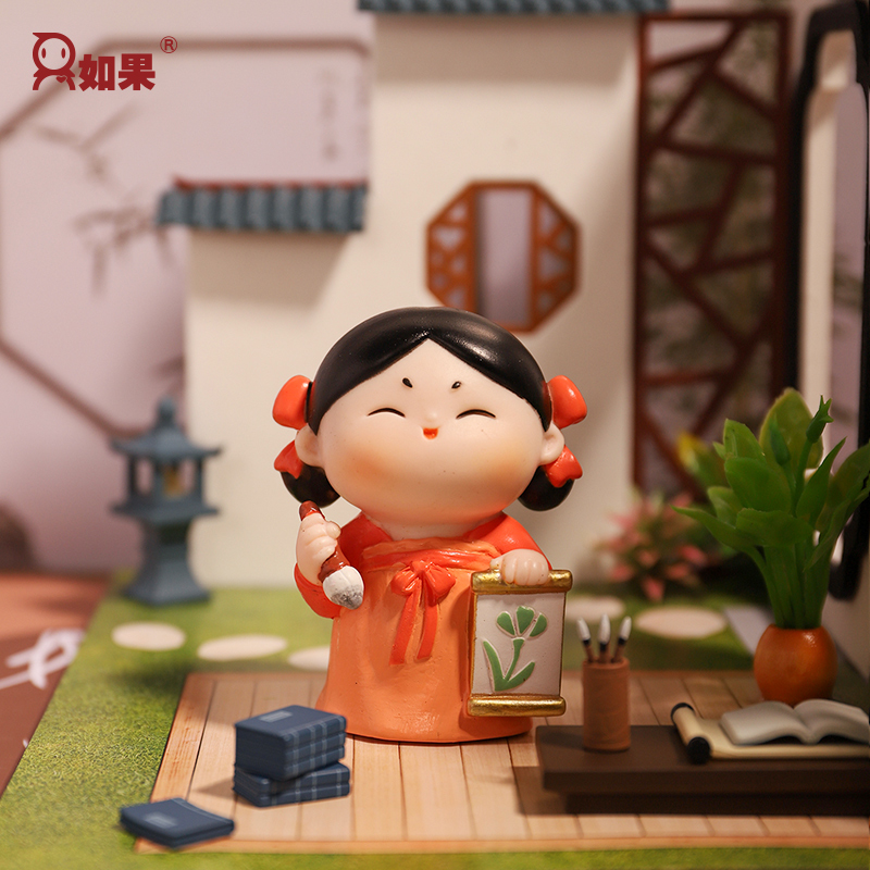 ROOGO/如果古风唐八艺女孩礼盒客厅装饰品文创盲盒1至8个桌面摆件