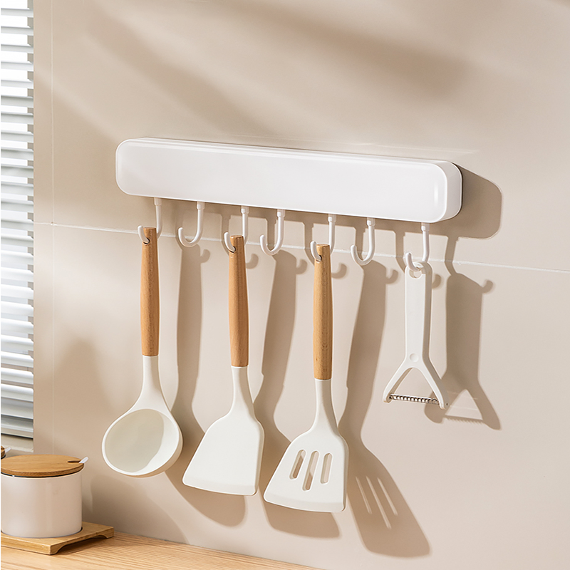 deHub厨房挂钩一排门后挂衣服挂钩强力粘胶壁挂厨具收纳挂架排钩