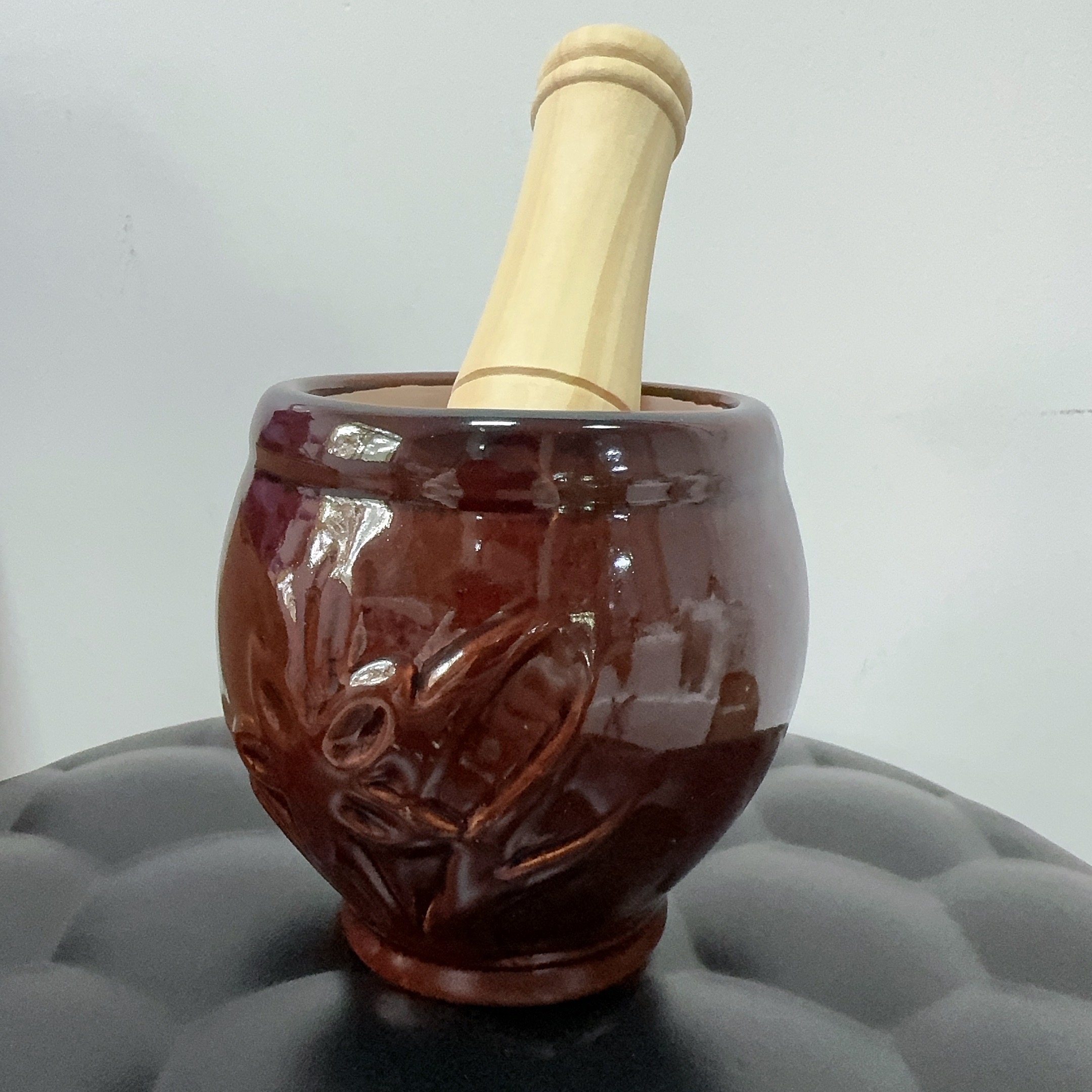 陶瓷蒜臼子家用大号罐子实心手动捣蒜器老式蒜泥研磨器实用砸蒜罐