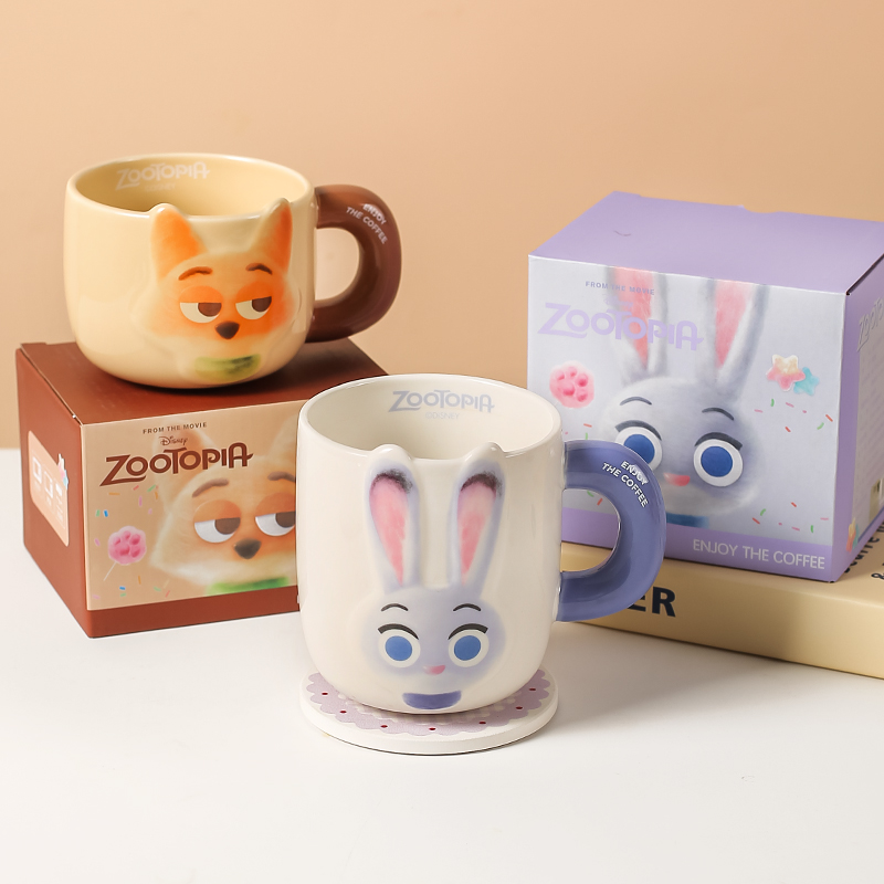 川岛屋迪士尼疯狂动物城马克杯陶瓷可爱儿童喝水杯牛奶杯咖啡杯子