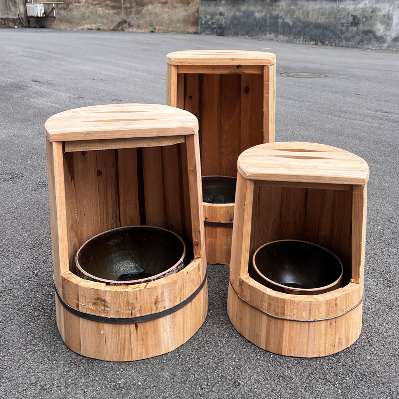 加厚款老式可坐实木碳火桶高40高50高60三个尺寸