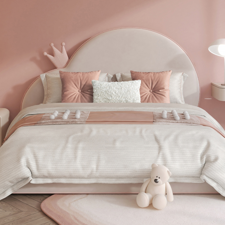 儿童房粉色床品可爱公主风别墅样板间酒店民宿摆样床品全套组合