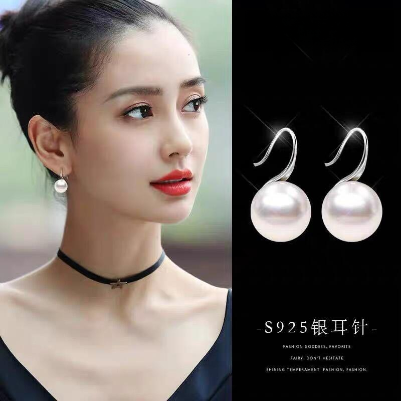 925银耳饰 简约珠珠高跟鞋耳环女气质百搭2025年爆款高级感耳饰品
