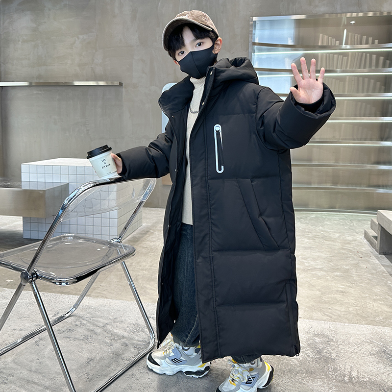 儿童羽绒服男童中长款2025新款冬季男中大童长款过膝加厚保暖外套