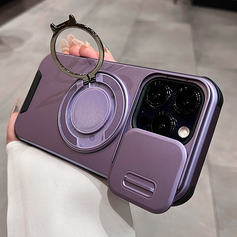 推拉窗镜头带磁吸指环支架适用苹果16promax手机壳男女款防摔高档