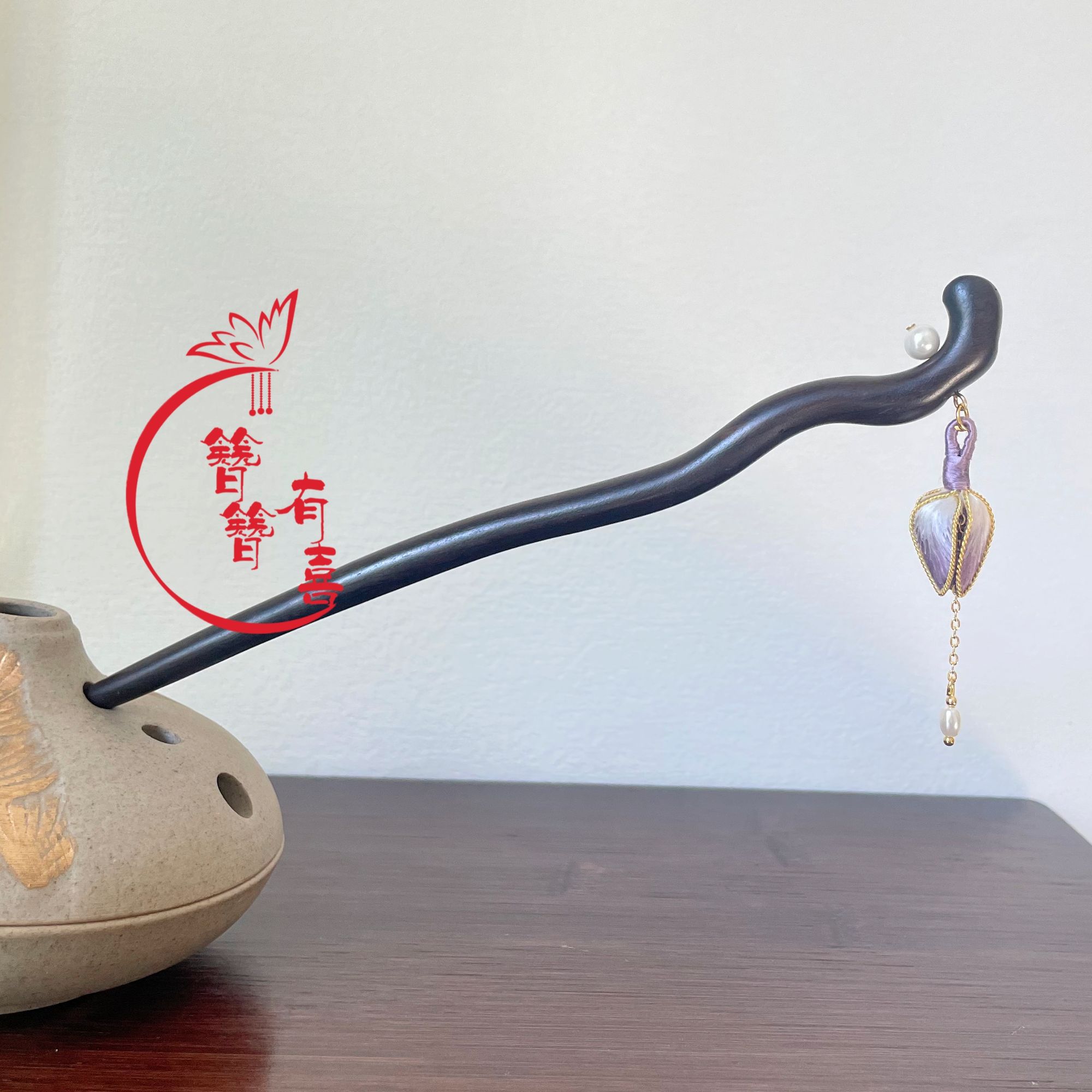 非遗绒花原创发簪汉服古风头饰缠花发饰纯手工制作簪子