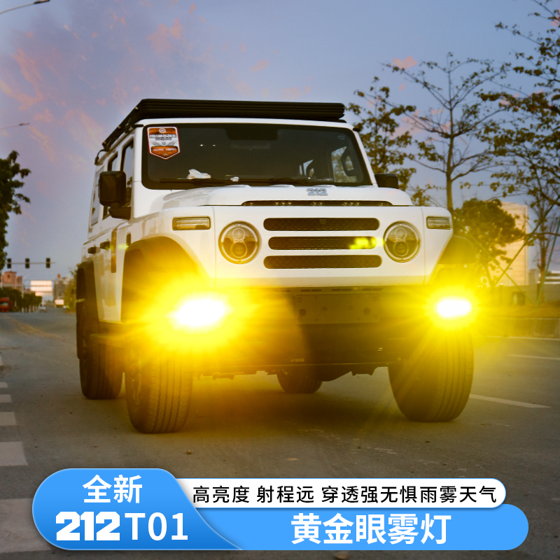 新款212T01雾灯改装黄金眼雾灯总成高亮LED透镜前雾灯改装配件