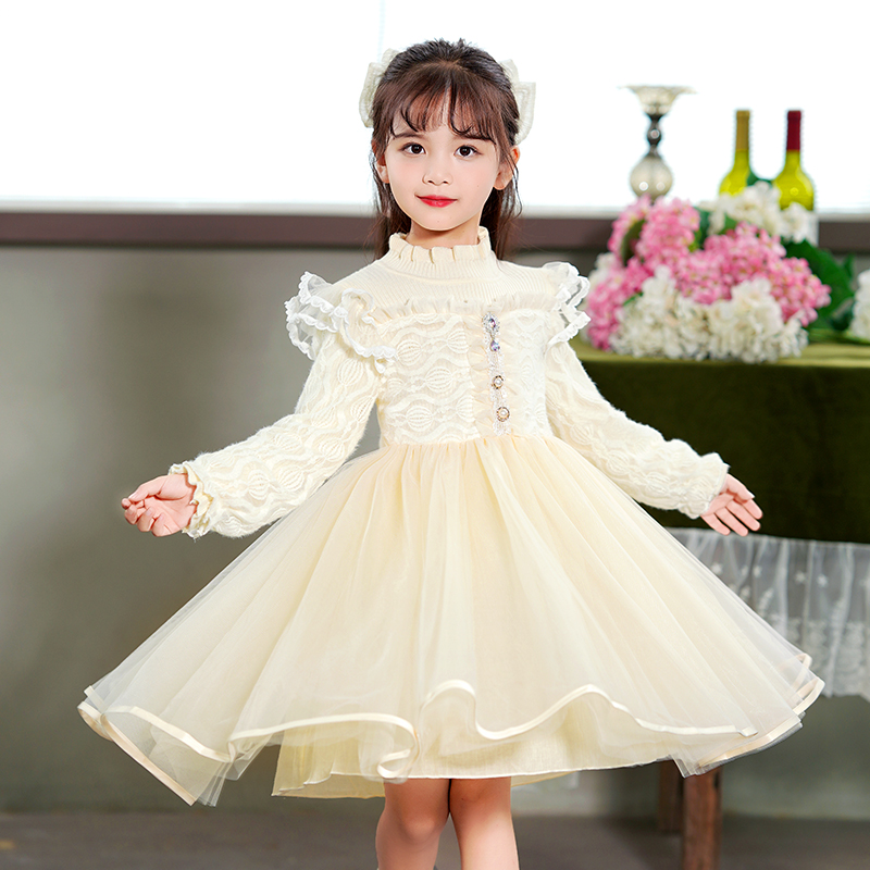 99145女童针织毛衣春秋季新款洋气儿童连衣裙长袖公主裙子