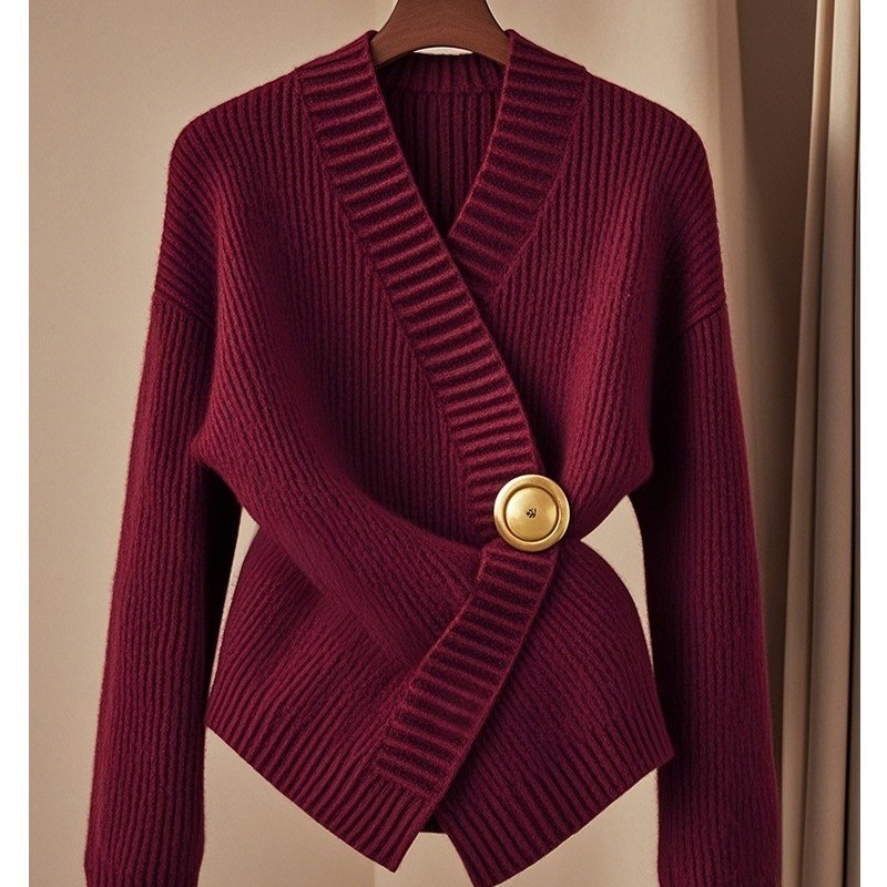 雅丹2025秋季法式显瘦港风安可拉时尚针织衫女独特超好看欧货上衣