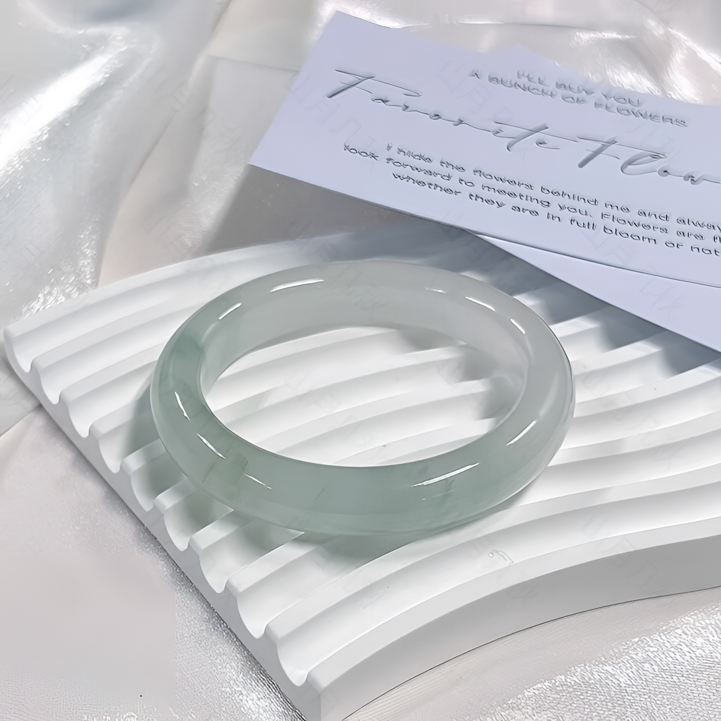 女款金丝玉天山翠不知春玉手镯圆条玉手镯子扁条飘花送女友礼物