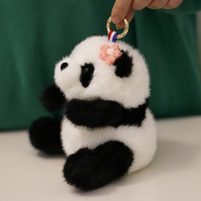 正版花花熊猫毛绒玩具公仔荷花挂饰玩偶成都基地同款生日礼物挂件