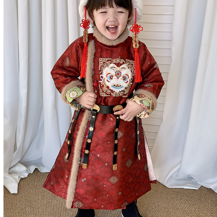 【小狮子】冬上新童装国风周岁礼服儿童汉服夹棉上衣男宝春节拜年服