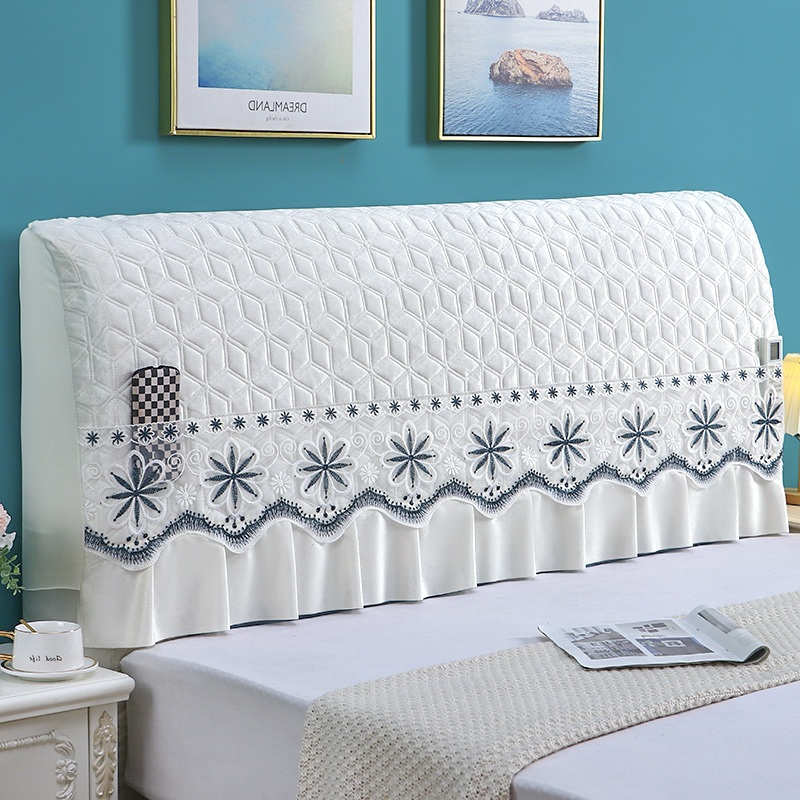 床头防灰罩床头罩套四季通用可拆洗全包夹棉皮木床头套2023新款