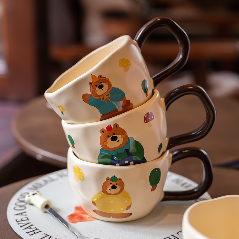 可爱陶瓷【创意大耳朵】马克杯小众高颜值情侣对杯家用喝水杯咖啡杯