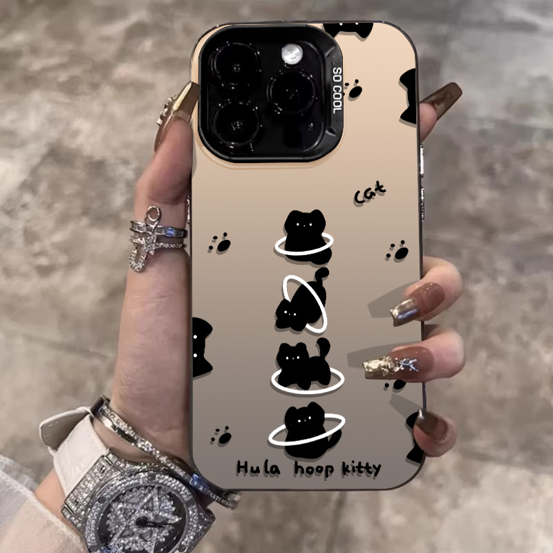 呼啦圈猫适用苹果15promax趣味手机壳iPhone13网红11防摔12新款