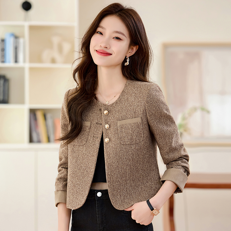 美拉德小香风外套女2025新款小个子高级感名媛气质法式短款上衣