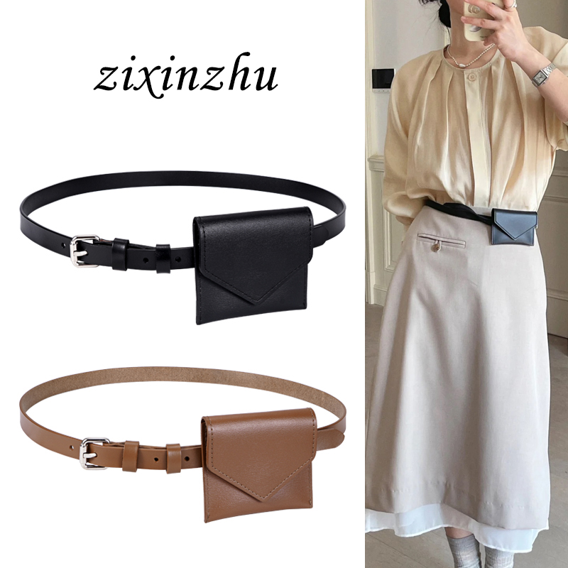 真皮迷你小腰包细腰带女款配饰百搭西装连衣裙子装饰大衣韩版皮带