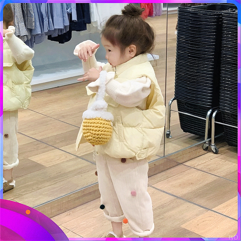 冬季秋冬装棉外穿背心坎肩马夹羽绒儿童宝宝女童马甲加厚外套洋气