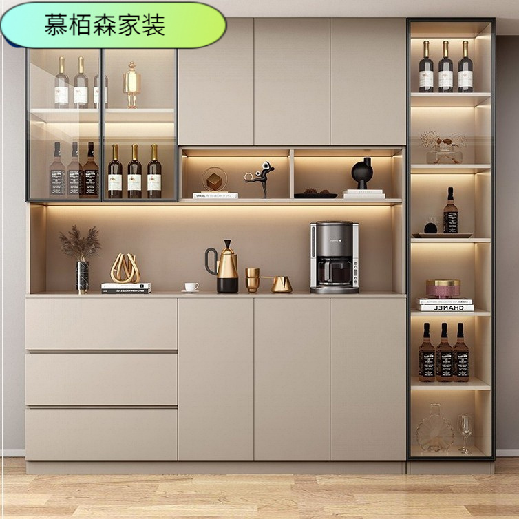 餐边柜高柜一体靠墙餐厅酒柜轻奢玻璃展示柜新款储物柜客厅置物柜
