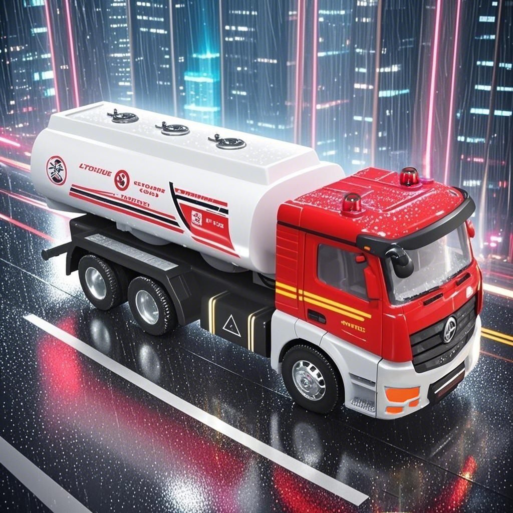 仿真消防水罐车工程车模型合金洒水车回力儿童玩具车男孩子礼物